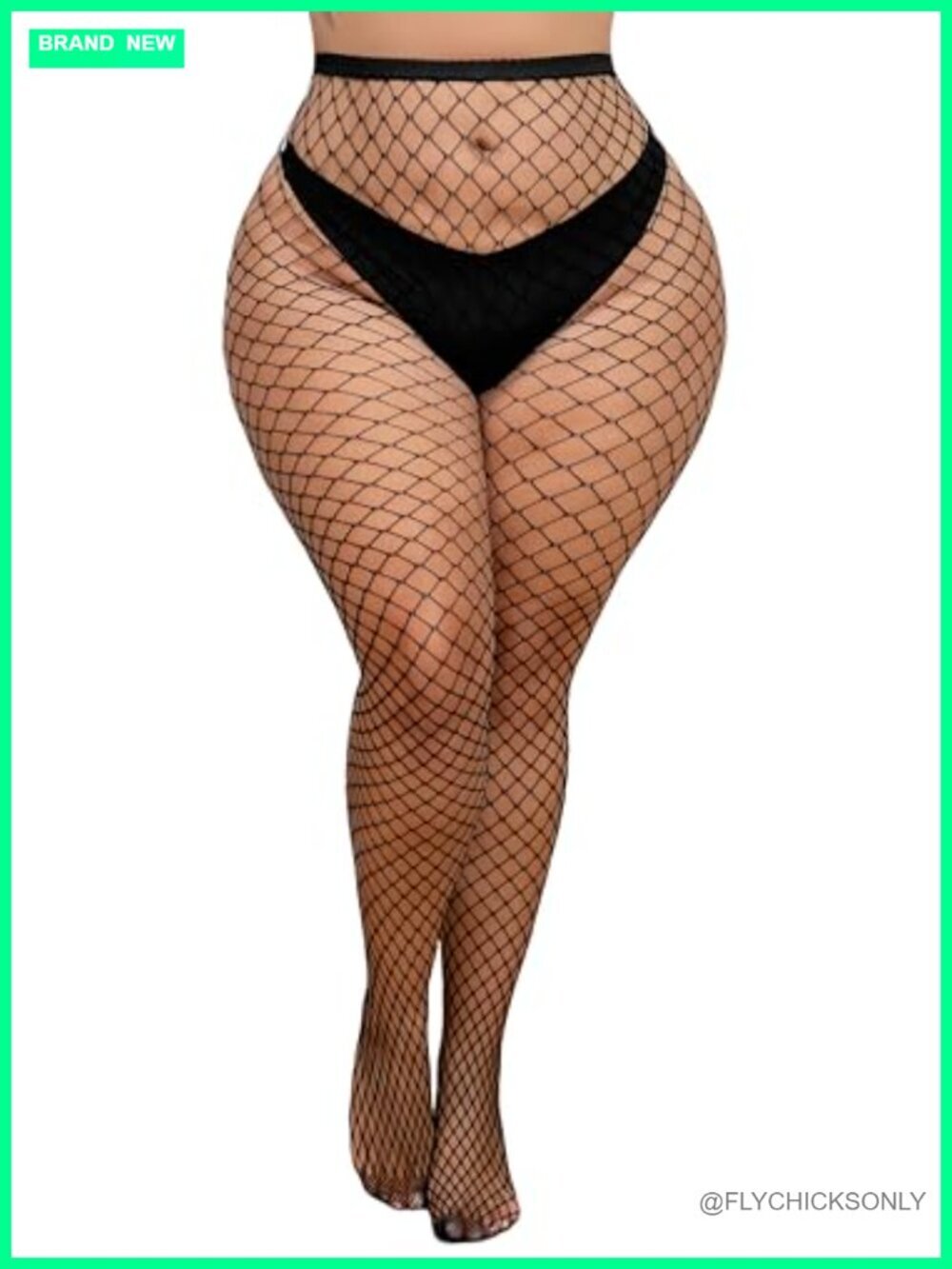 Plus Size Mesh Fishnet Stockings Thigh High Wide Tights